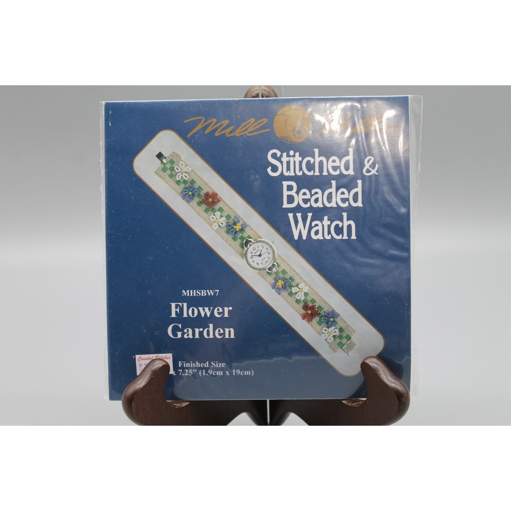 Vintage Mill Hill Flower Garden MHSBW7 Stitched Beaded Watch Cross Stitch Kit